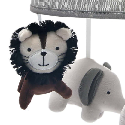 Lambs & Ivy Urban Jungle Lion and Elephant Musical Baby Crib Mobile