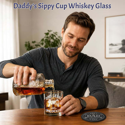 New Dad Gift Set with Hat, Glass, and Cloth Book for Fatherhood