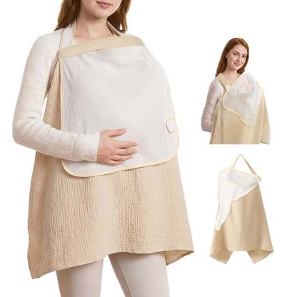 WVM 100% Cotton Muslin Nursing Cover With Arch Neckline