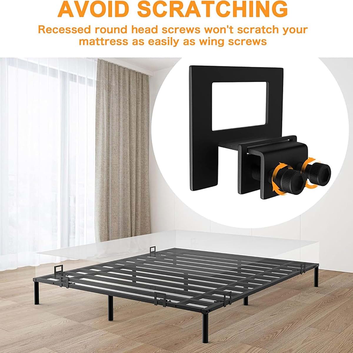 LEIQI Metal Guard Plate Suitable for Mattress Stability Adjustable Width Protectors Prevents Sliding and Scratches (photo 4)
