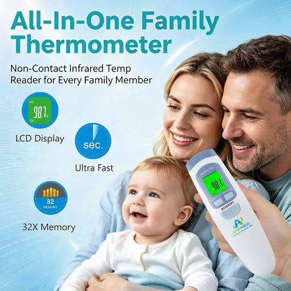 Amplim AmpMed Non-Contact Digital Thermometer for Adults and Kids
