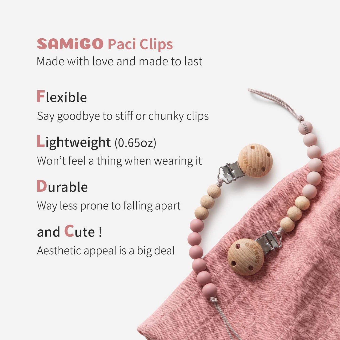 SamiGo Pacifier Clips - 2 Pack