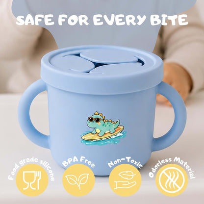 QEQITOS2010 Silicone Snack Cup, Toddler Snack Container, Spill Proof