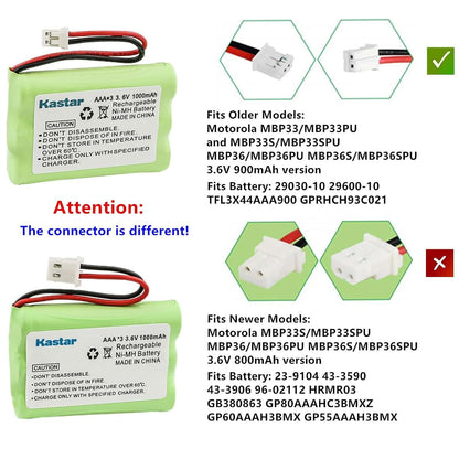 Kastar 5-Pack Ni-MH 3.6V 1000mAh Replacement Battery for Baby Monitors