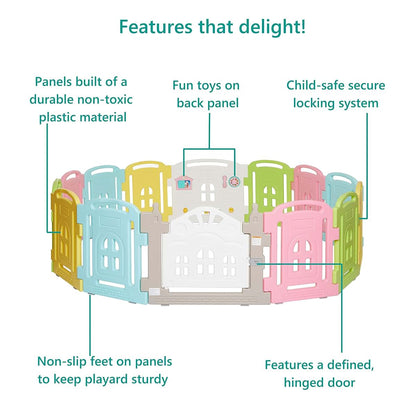 Dream On Me 14 Panel Groovy Play Center for Baby and Toddler
