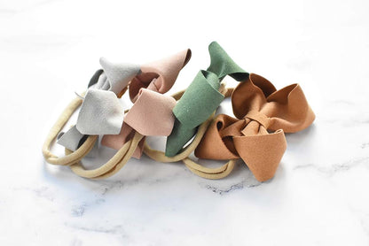 California Tot Bow Soft Stretchy Nylon Headband Set