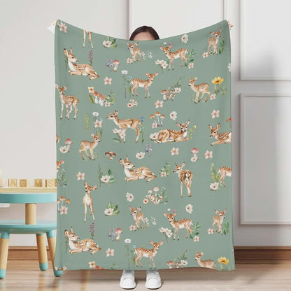 BabyOneStop Spring Animal Baby Blanket Flannel Swaddle Receiving Blanket for Newborn Nursery 30x40 Inch
