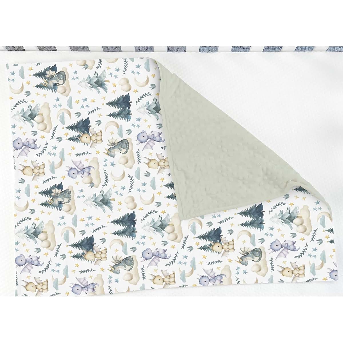Dragon Pattern Baby Blanket | Plush Polyester Double-Layer Swaddle for Nursery & Travel