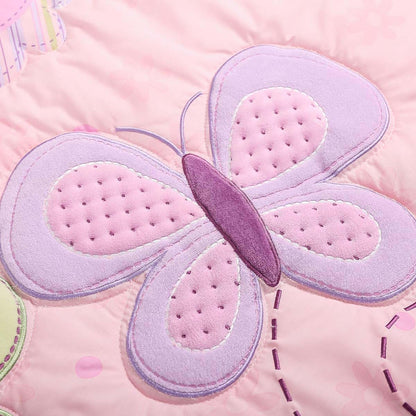 Butterfly Embroidery Crib Bedding Set for Nursery Cot