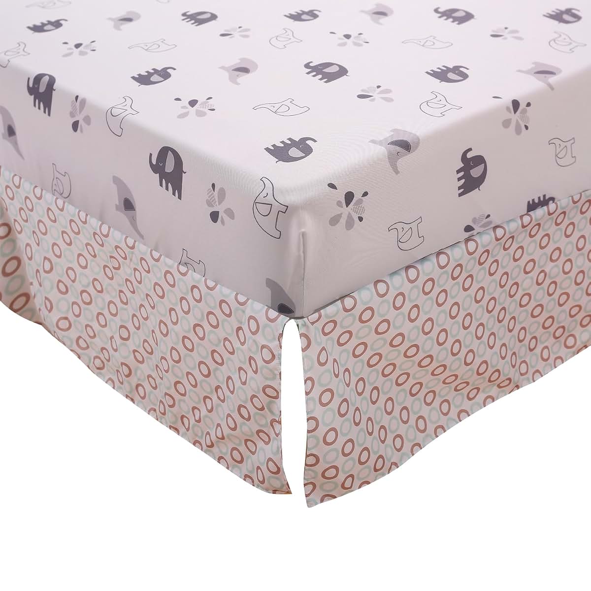 CribMATE Elephant Fitted Crib Sheet - Gray Elephant (photo 3)
