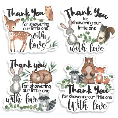 Kaecery Woodland Animal Thank You Stickers Label Set