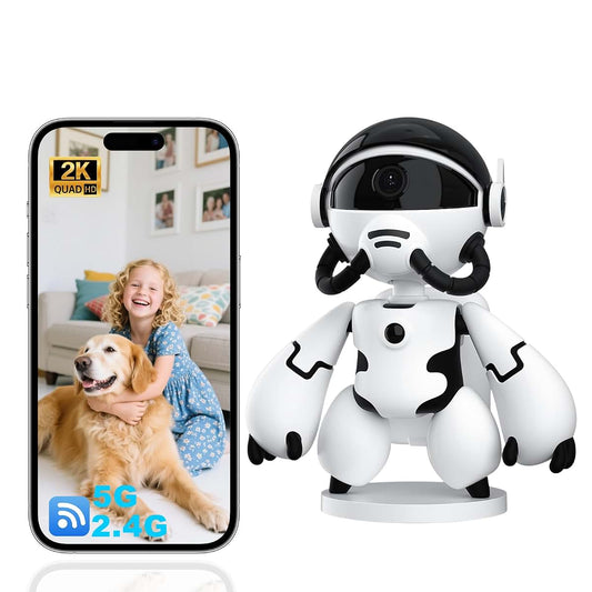 HIDHAWKING 2K Indoor Camera Robot, 5G/2.4G WiFi Indoor Cameras for Baby Pet Monitor