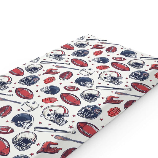 S2tMhb American Football Pattern Changing Pad Cover Liner for Unisex Baby,American Sports Theme Snug Fitted Diaper