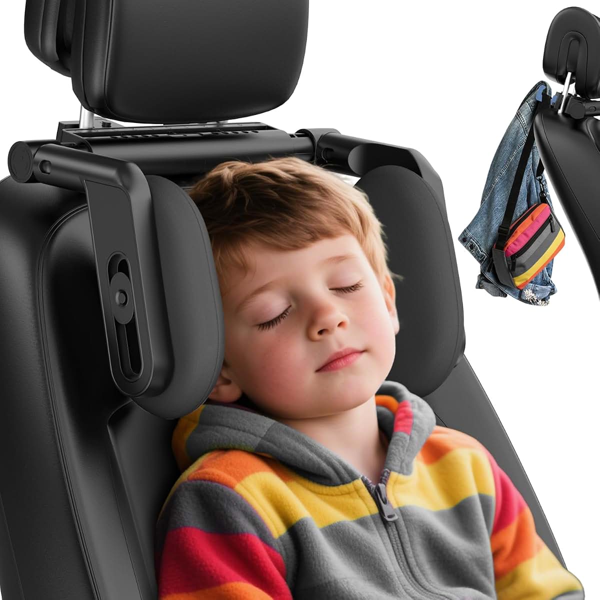 Zorunowa Car Headrest Pillow 4-Way Adjustable Memory Foam U-Shaped