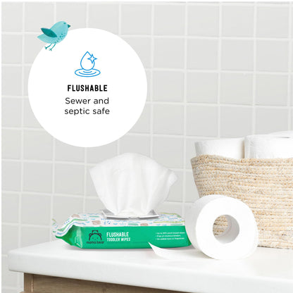 Mama Bear Flushable Wipes Unscented