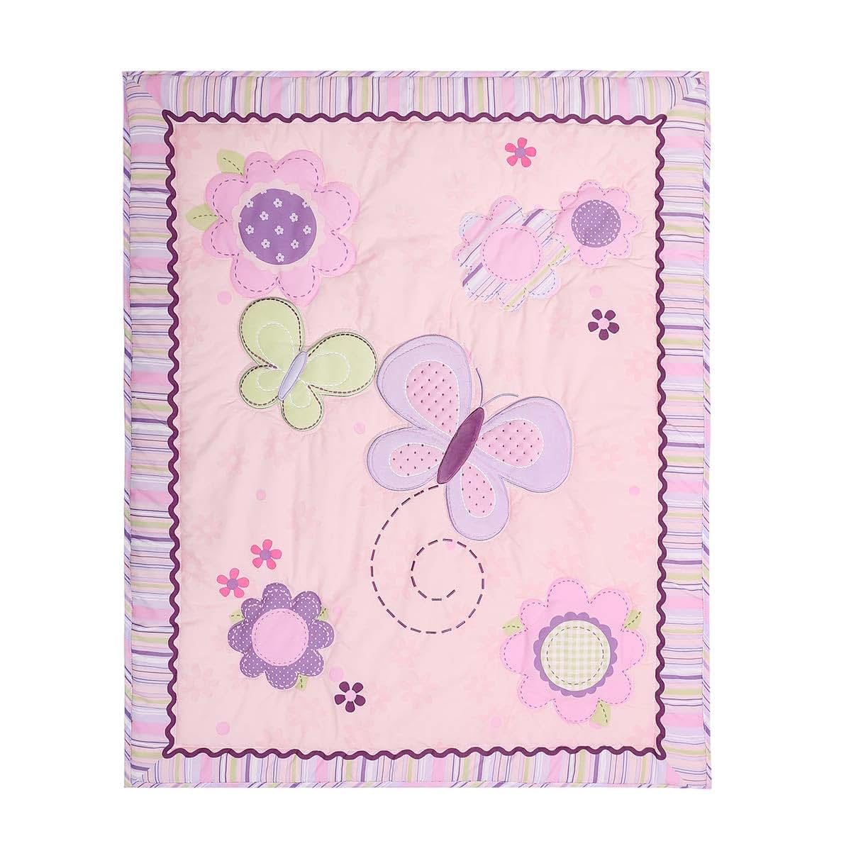 Butterfly Nursery Crib Bedding Set for Baby Girl Cot