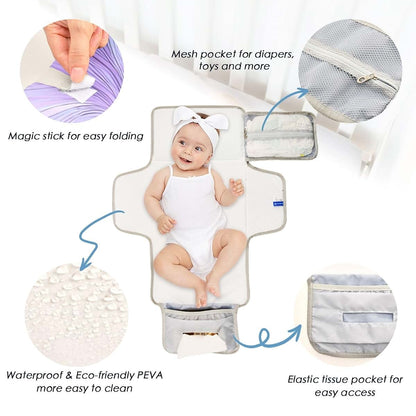 Pastel Purple Iris Portable Diaper Changing Pad Lightweight Waterproof Travel Kit
