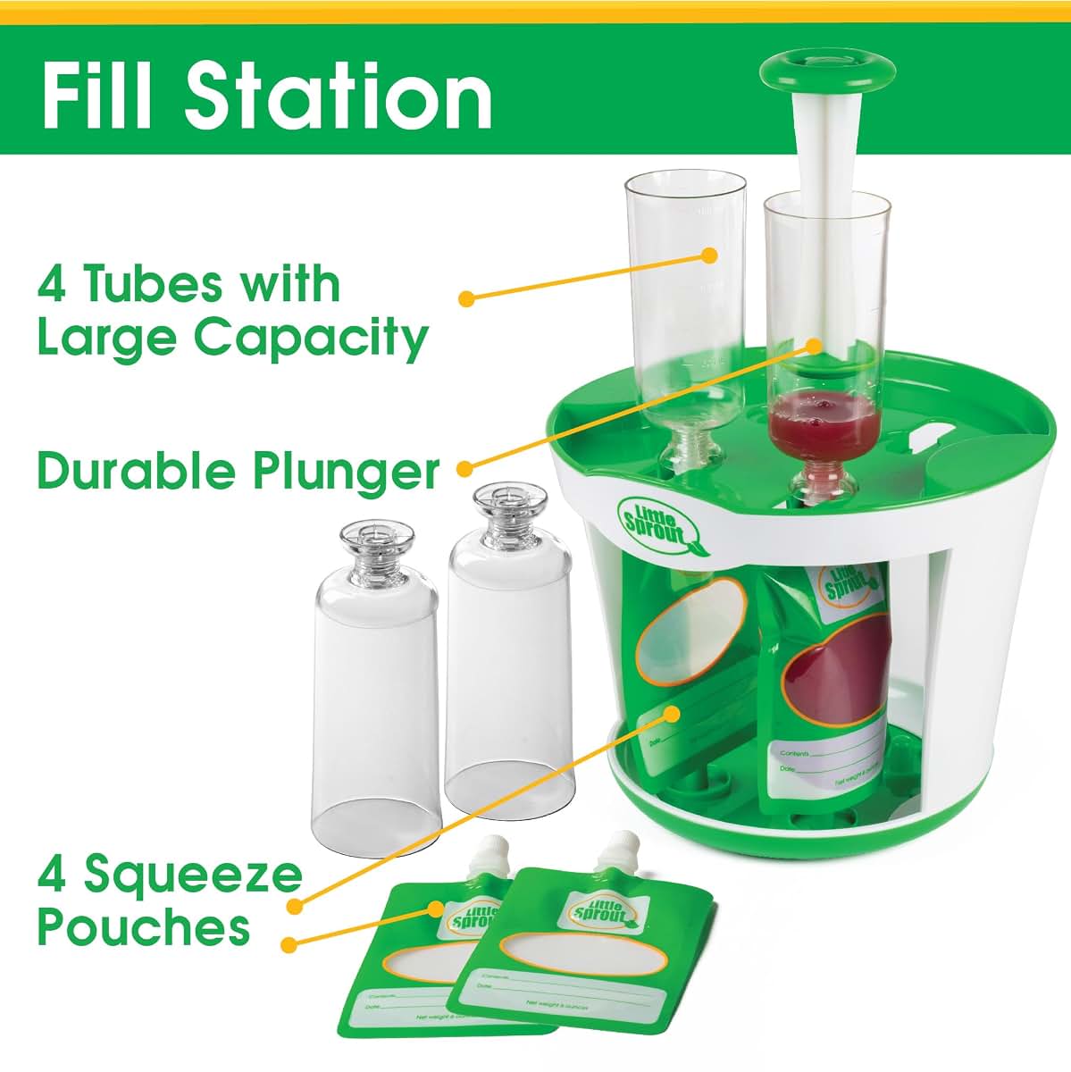 Sprout Cups Baby Food Maker 11 Piece Pouch Fill Station (photo 2)