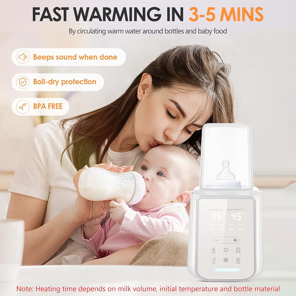 Anluomafuy 8-in-1 Bottle Warmer with Night Light and Smart Temperature Control (photo 3)