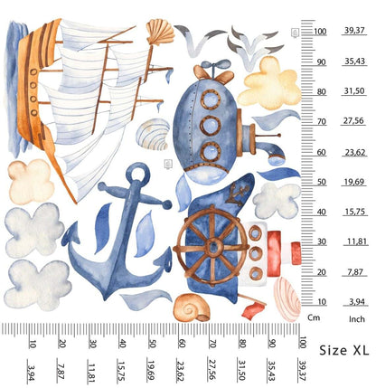 Art In Colors Pirate Ship Wall Decal Large Nautical Nursery Decor
