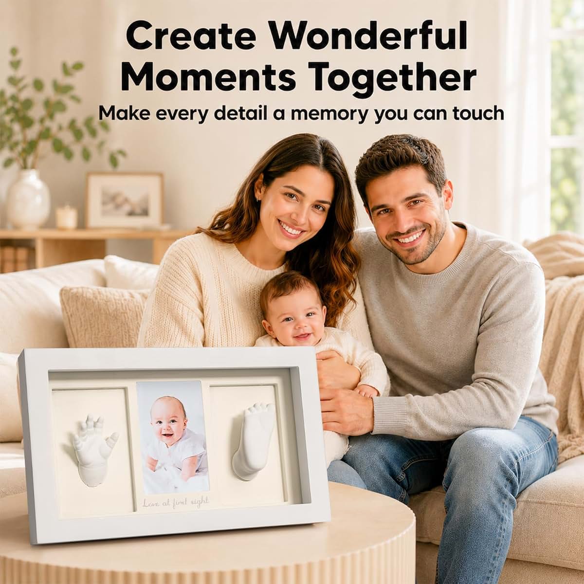 Ifeolo Baby Hand And Footprint Casting Kit With Wood Frame (photo 3)