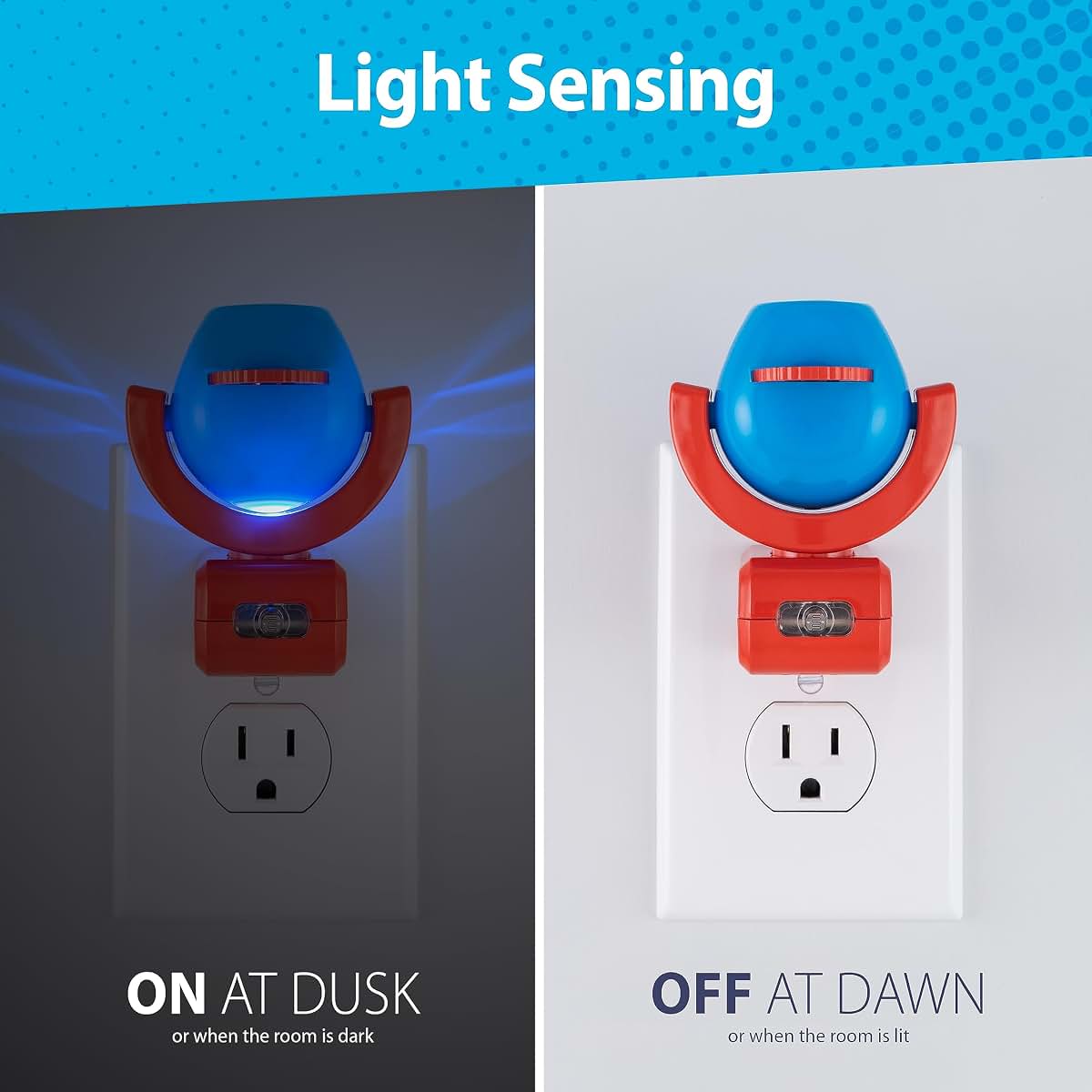Projectables Mickey & Minnie Mouse Night Light with Dusk to Dawn Sensor