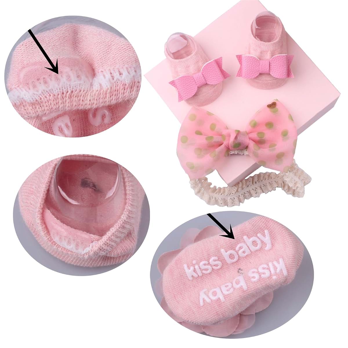 Zkbszn Baby Lace Headband And Floor Socks Set (photo 3)