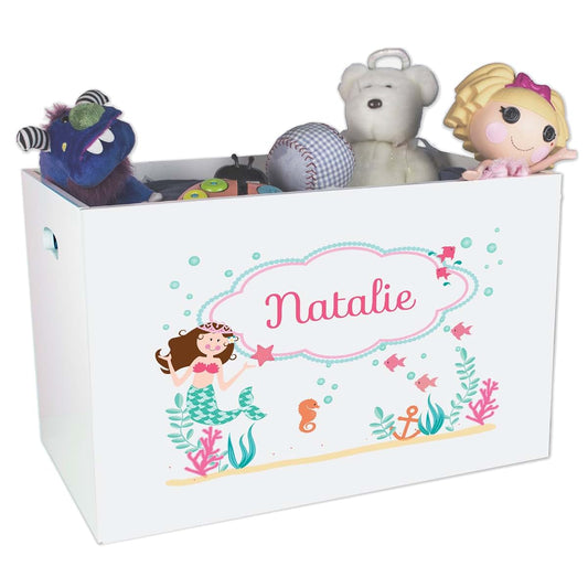 My Bambino Personalized Toy Storage Box and Bin Newborn Gift (Mermaid) | Personalized Kids Gift