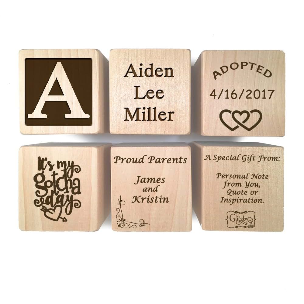 Glitzby Gotcha Day Personalized Wooden Block Adoption Gift (photo 2)