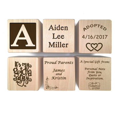 Glitzby Gotcha Day Personalized Wooden Block Adoption Gift (photo 2)