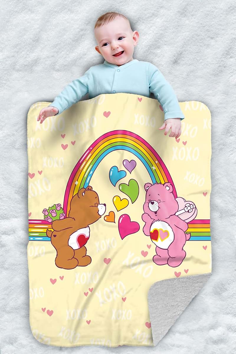 Care Bears Sherpa Fleece Throw Blanket for Infants (30" x 40")