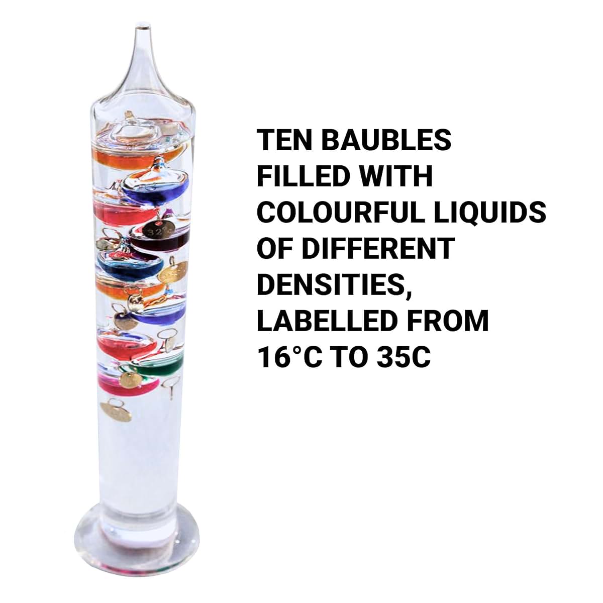 Thorness Large Free Standing Galileo Thermometer (photo 3)