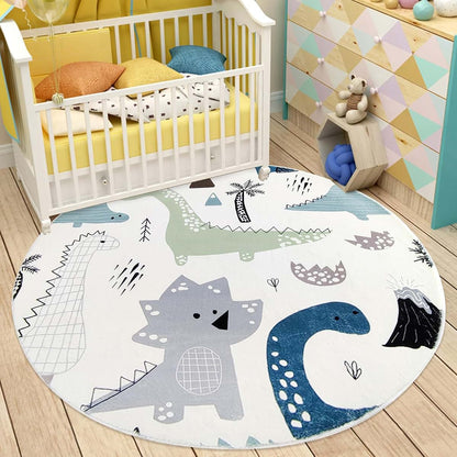 Lacomfy Kids 5Ft Round Dinosaur Rug