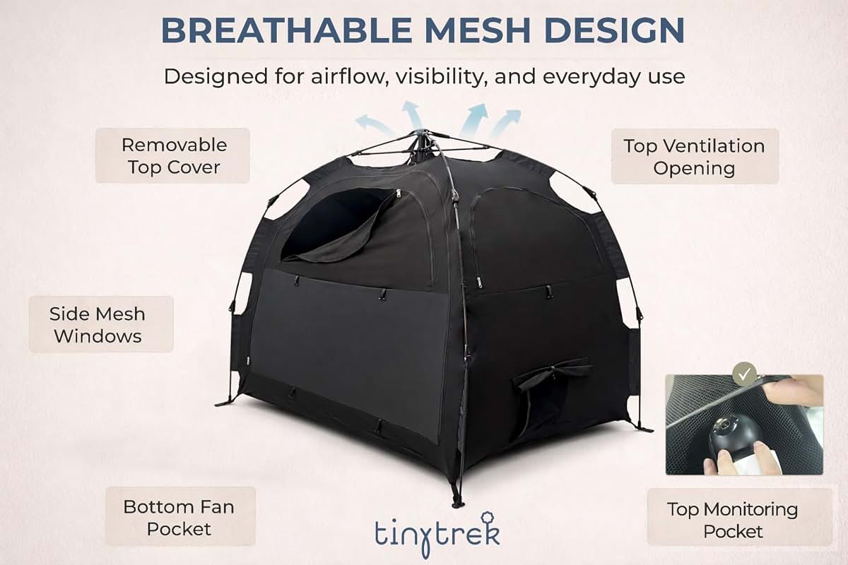 Tiny Trek Pack and Play Blackout Cover and Travel Crib Tent