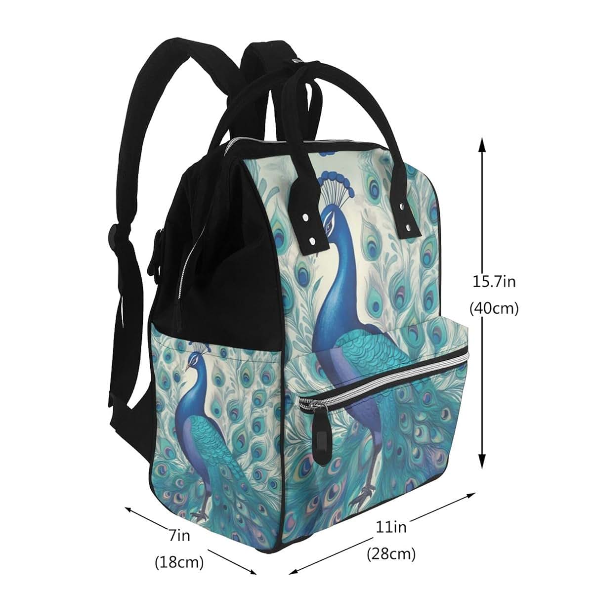 KLOPH Cute Peacock Diaper Bag Backpack Mommy Bag Multifunction Travel Maternity Baby Changing Bags (photo 2)