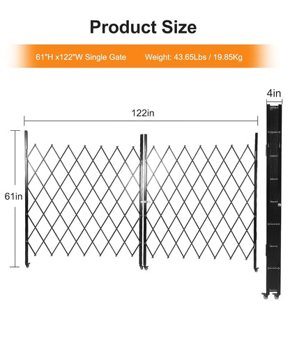 ExploreHorizon Double Folding Security Gate, 61" H x 122" W Flexible Expanding Gate (photo 2)