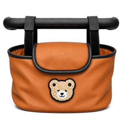 CRELOVEN Universal Baby Stroller Organizer Bag with Cup Holders, BROWN
