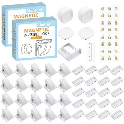 Kimitimi 20 Pack Magnetic Cabinet Locks Baby Proofing Child Safety