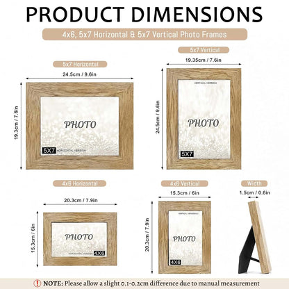 WBW Personalized Engraved Wood Photo Frame, Custom Text ＆ Picture 4x6/5x7 Frame