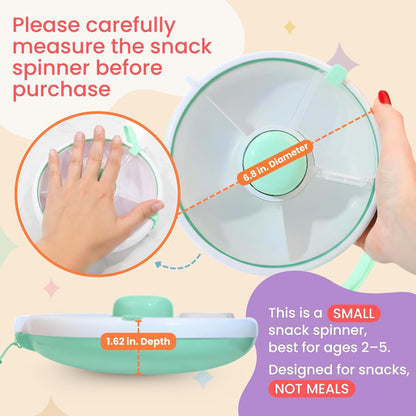 Tiny Tinker Snack Spin Container for Toddlers with Lid, Small 5-Compartment Durable, Portable, Leak-Proof – Easy to (photo 2)