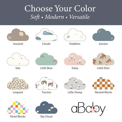 Ababy.com Custom Size Baby Fitted Sheet in Sky Cloud Print