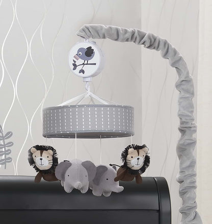 Lambs & Ivy Urban Jungle Lion and Elephant Musical Baby Crib Mobile