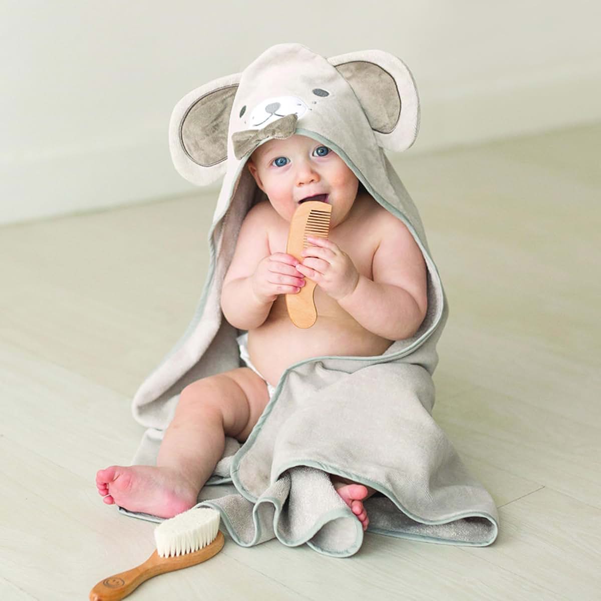 Stephan Baby Hooded Towel - 100% Cotton with Fun Animal Design for Infants and Toddlers, 31" Square, Puppy