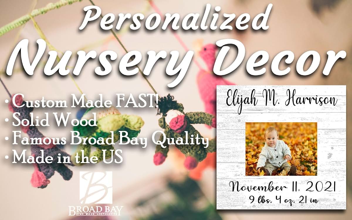 Broad Bay Newborn Baby Frame Alternative - Personalized Solid Wood