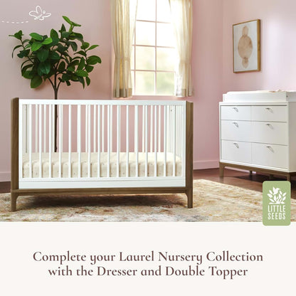 Little Seeds Laurel 4-in-1 Convertible Crib in White/Chestnut