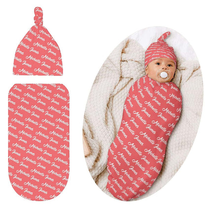 LiSoAkWE Personalized Baby Peach Letter Receiving Blanket Custom Gifts for Girls Boys,Personalized Swaddle