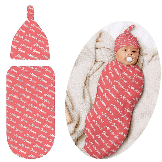 LiSoAkWE Personalized Baby Peach Letter Receiving Blanket Custom Gifts for Girls Boys,Personalized Swaddle