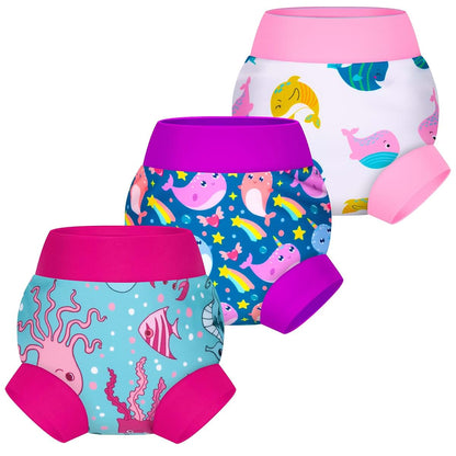 Big Elephant Baby Swim Diapers 3-Pack Reusable Waterproof Swim Pants for Boys and Girls
