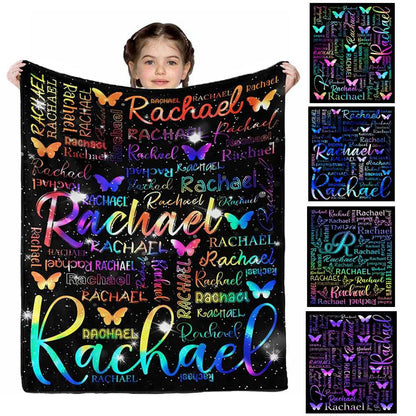VIPOPSA Customized Baby Blanket, Personalized Gifts Rainbow Blanket with Name for Boys Girl Customized Blankets