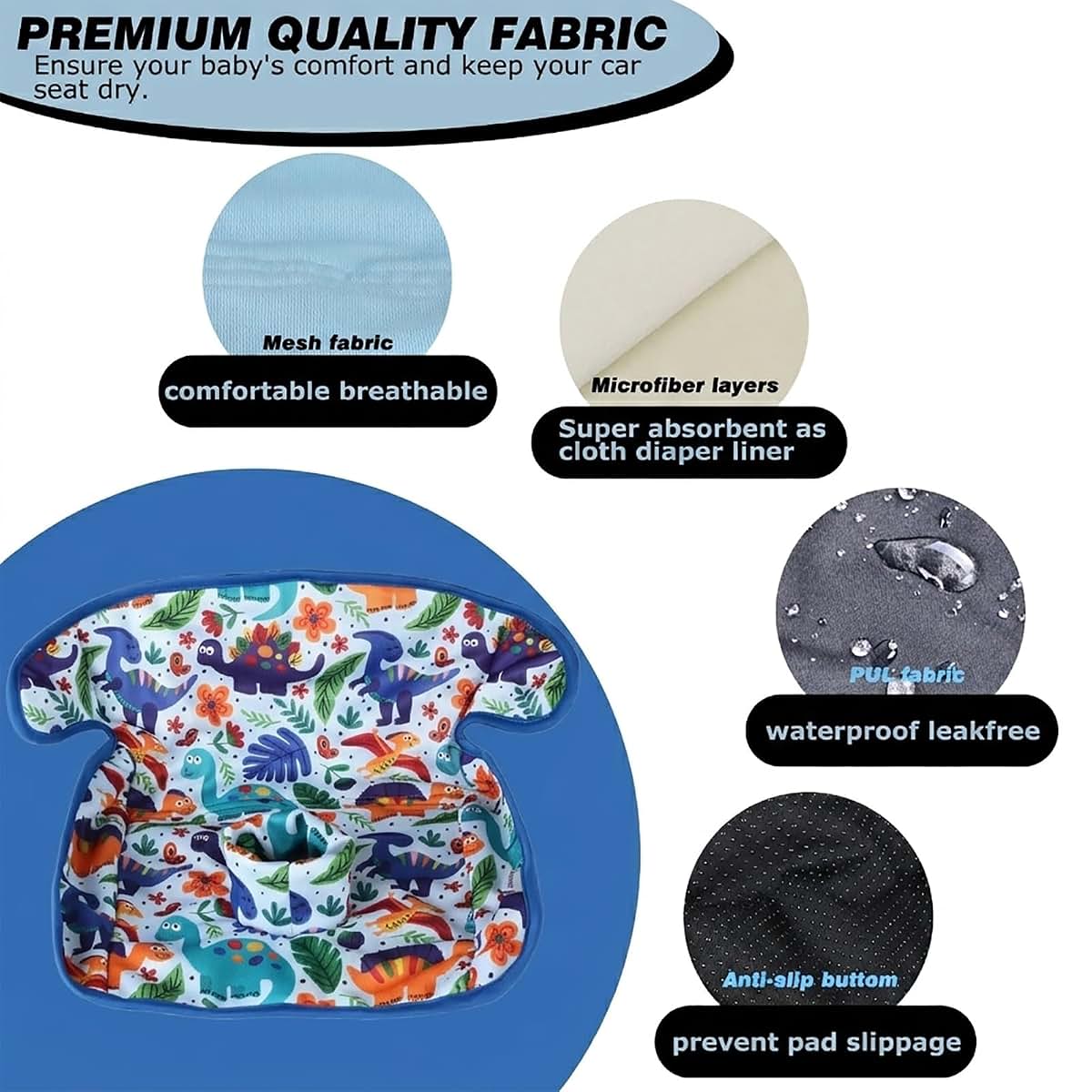 Hi Sprout Potty Training Car Seat Protector Cover - Waterproof Universal Liner